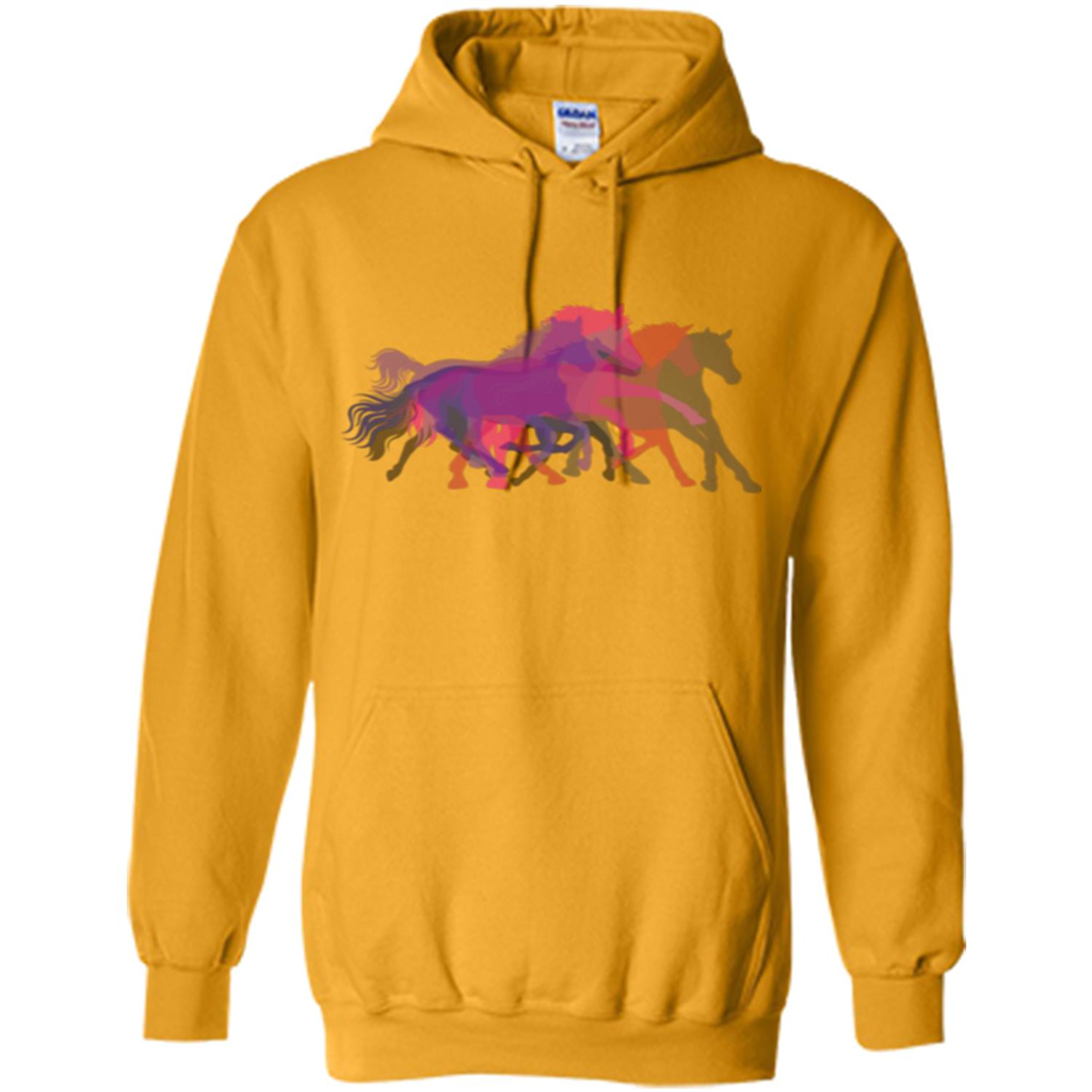 Beautiful Shadow Horses T-shirt Gold