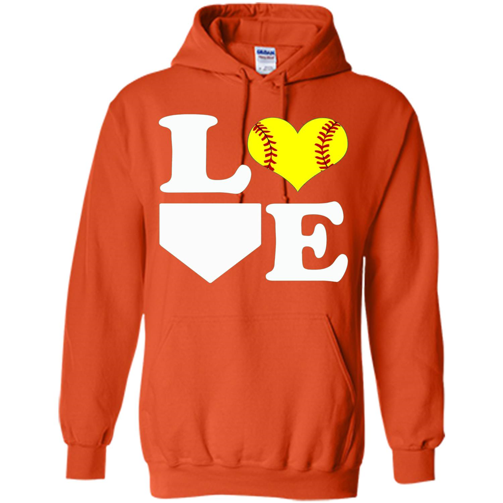 Love Softball T-shirt I Love Softball T-shirt Orange