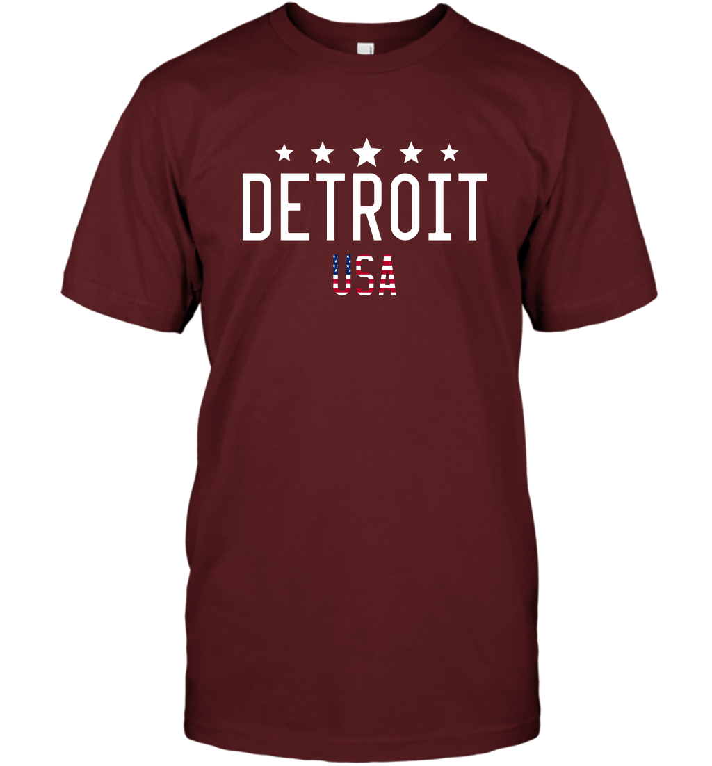 Detroit Usa Shirt T-Shirt T-Shirt Cardinal