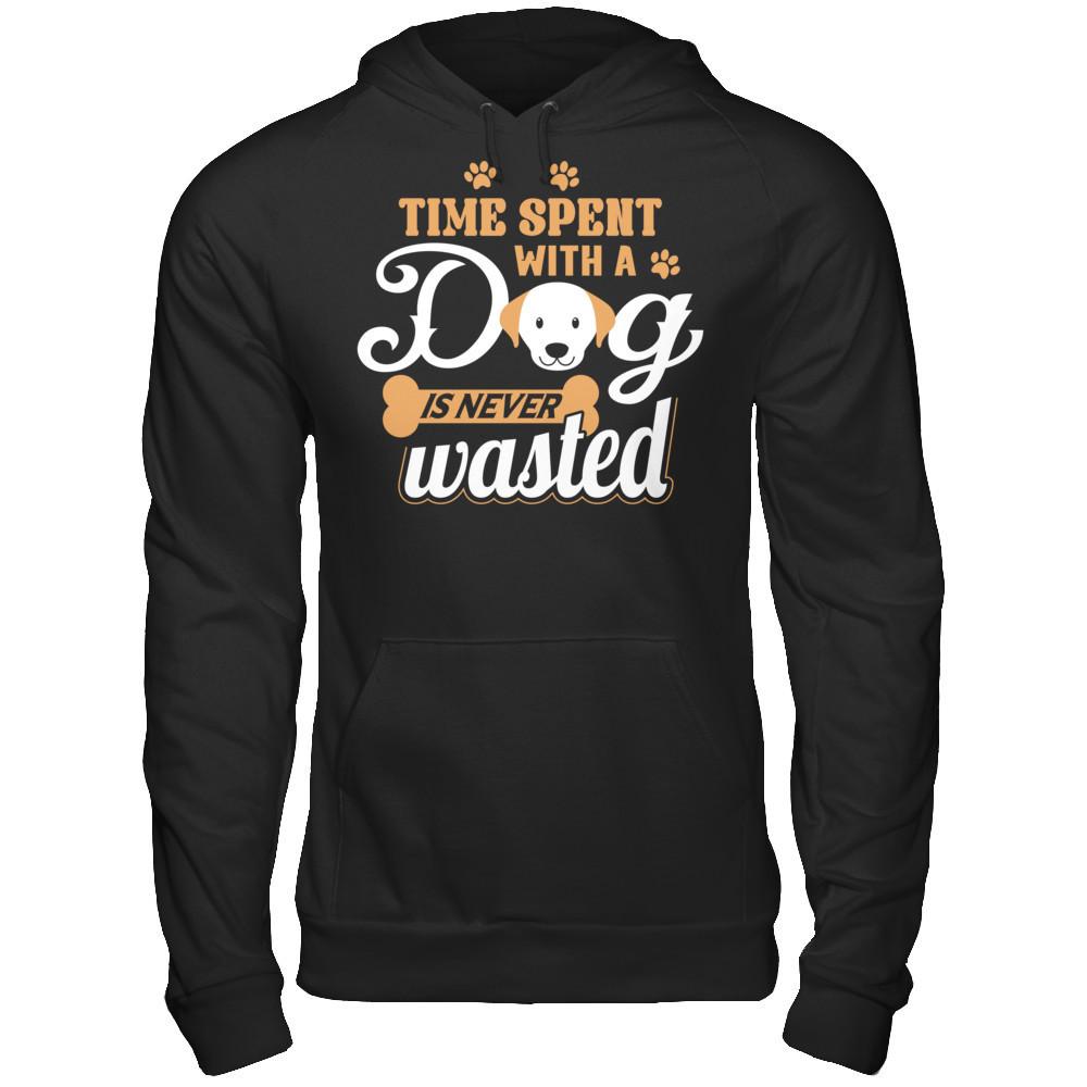 Time Spent With A Dog Is Never Wasted Gildan - Pullover Hoodie Black