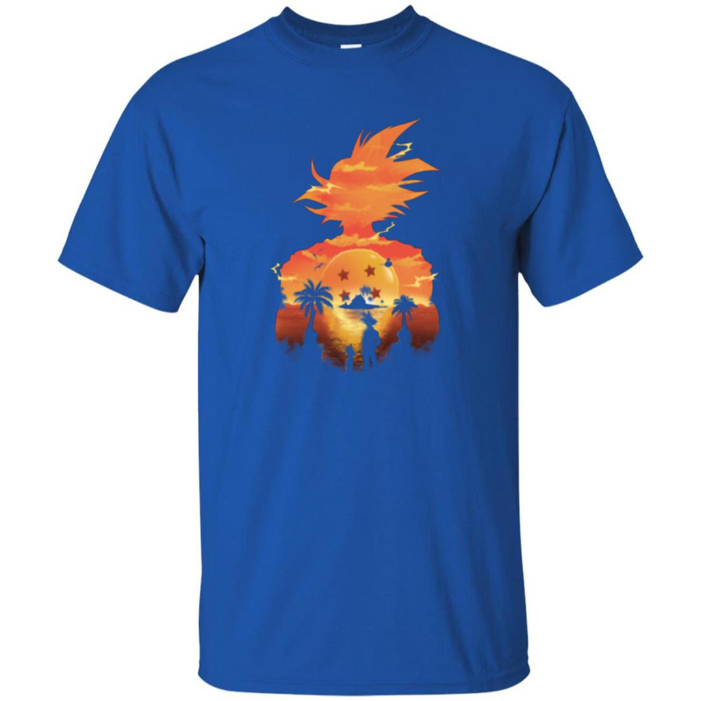 Beautiful Sunset T-shirt Son Goku T-shirt Royal