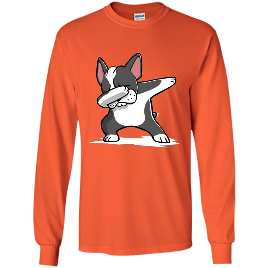 Dabbing Boston Terrier Dog T-Shirt Dab Dance T-shirt Orange