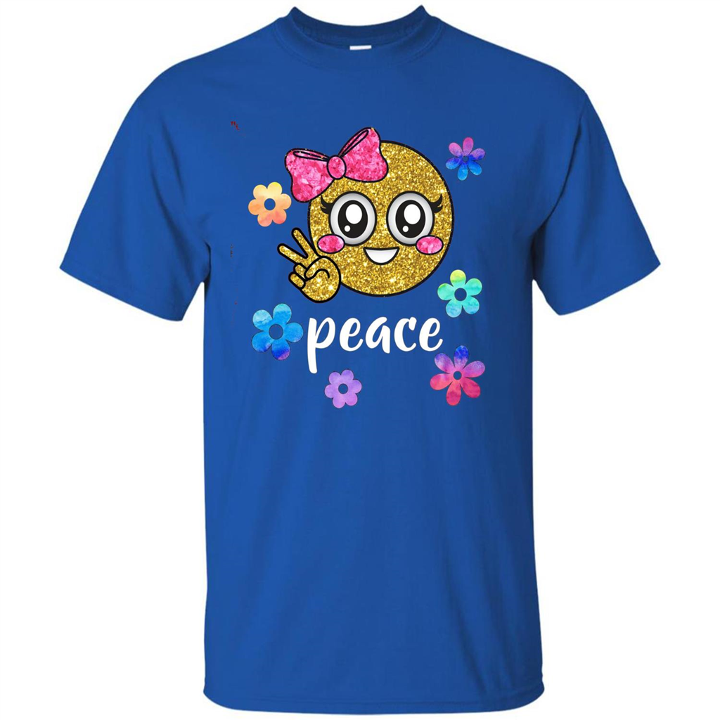 Cute Emoji Peace T-shirt Royal