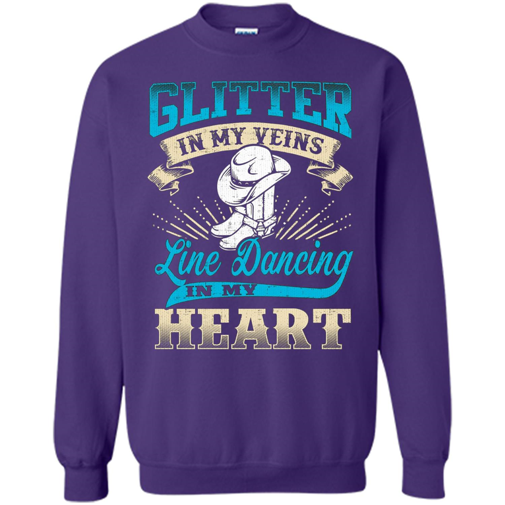 Line Dancing T-shirt Glitter In My Veins Line Dancing In My Heart Orange
