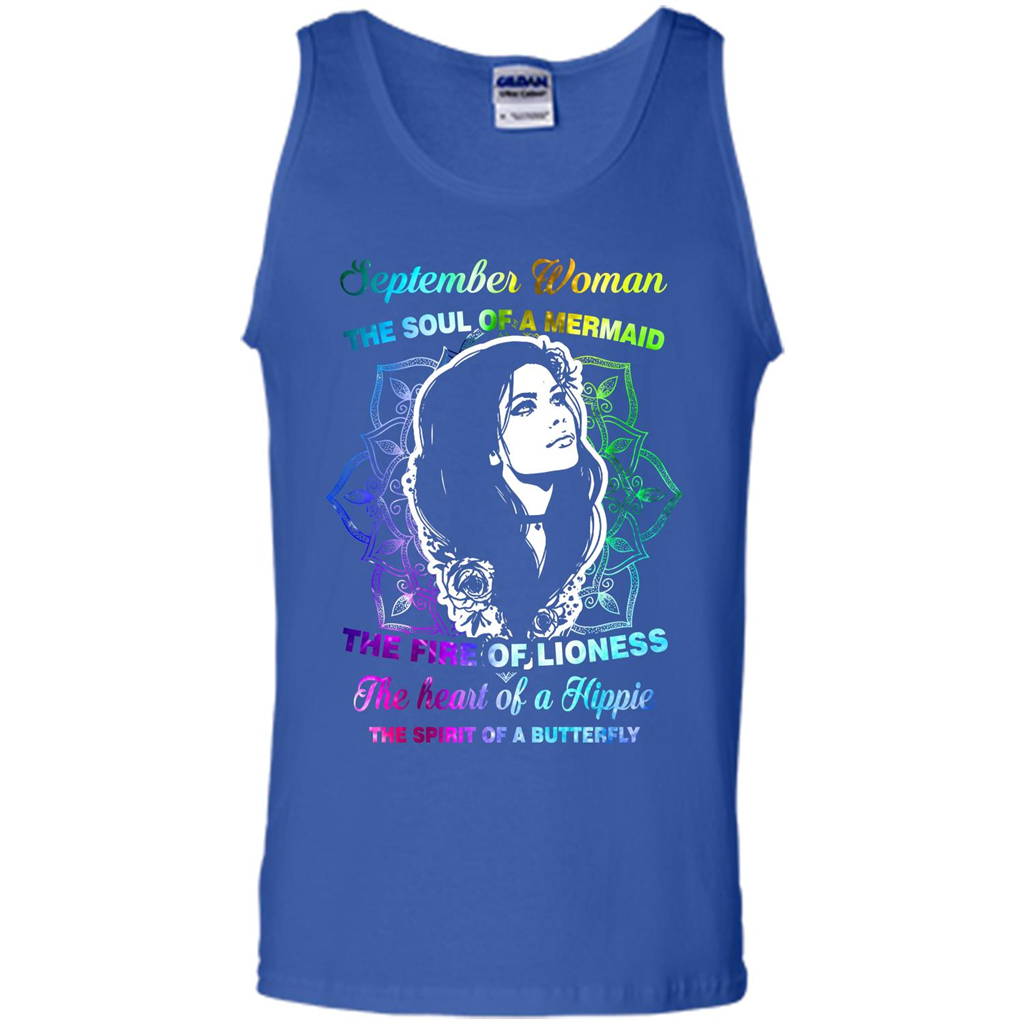 September Woman T-shirt The Heart Of A Hippie Royal