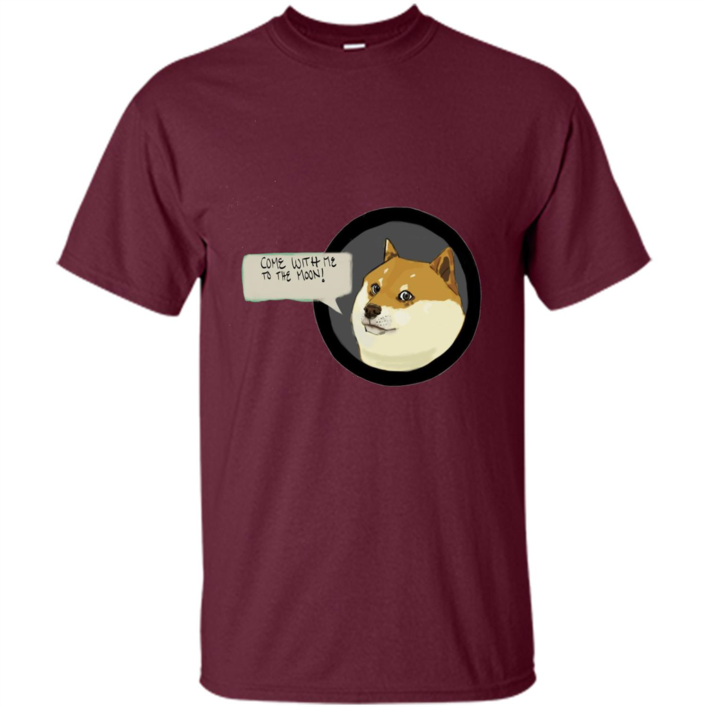 Love Dog T-shirt Come With Me To The Moon Maroon