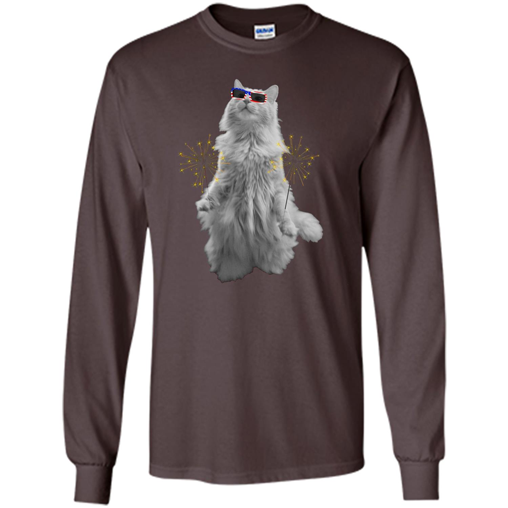 Funny Patriot Cat T-shirt Meowica Dark Chocolate