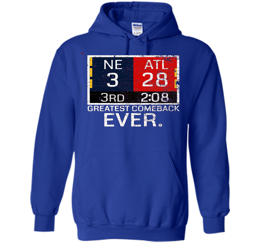 New England 3 - Atlanta 28 T-shirt - Greatest Comeback Ever T-shirt Royal