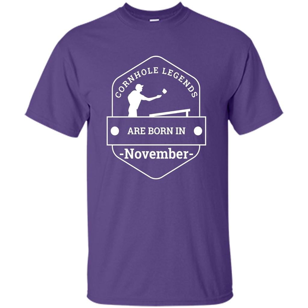 Cornhole Legends Are Born In November T-shirt Purple
