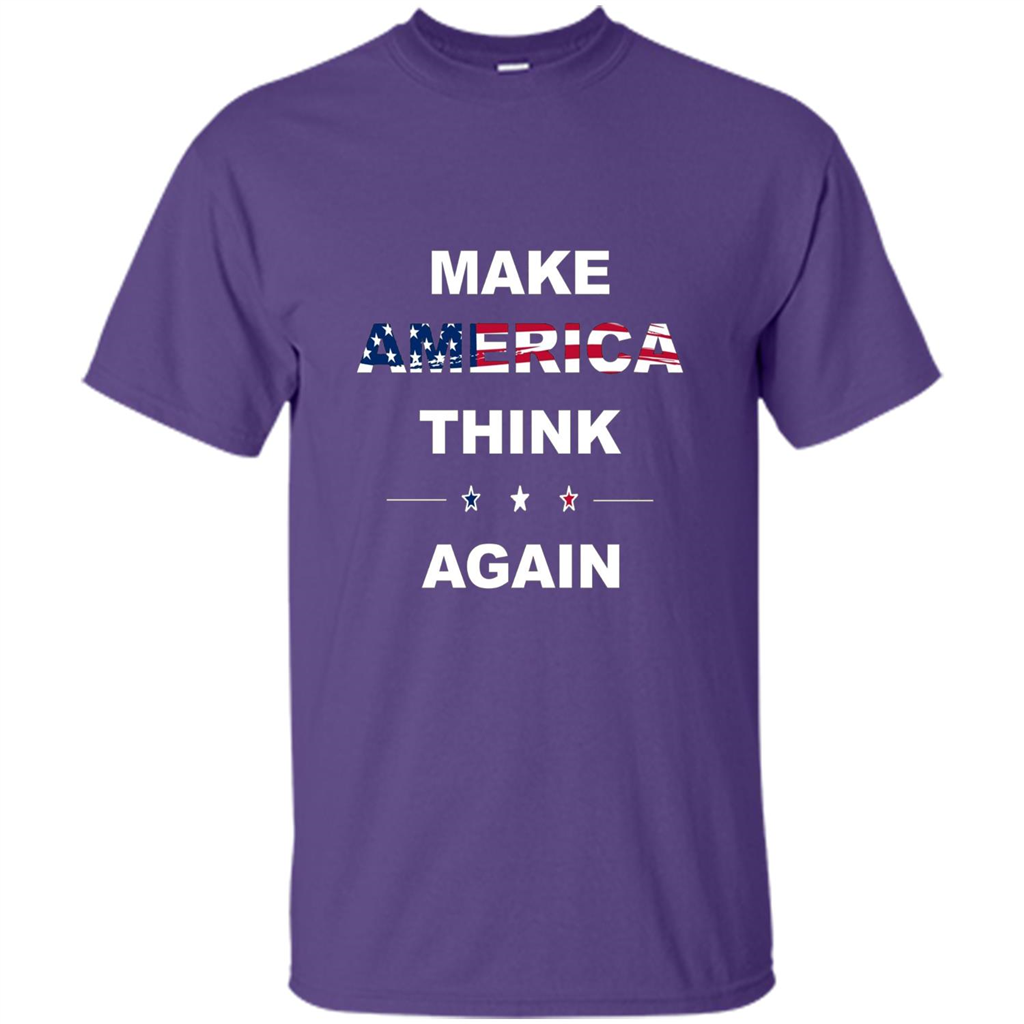 Make America Think Again T-Shirt anti Trump Protest T-shirt Purple