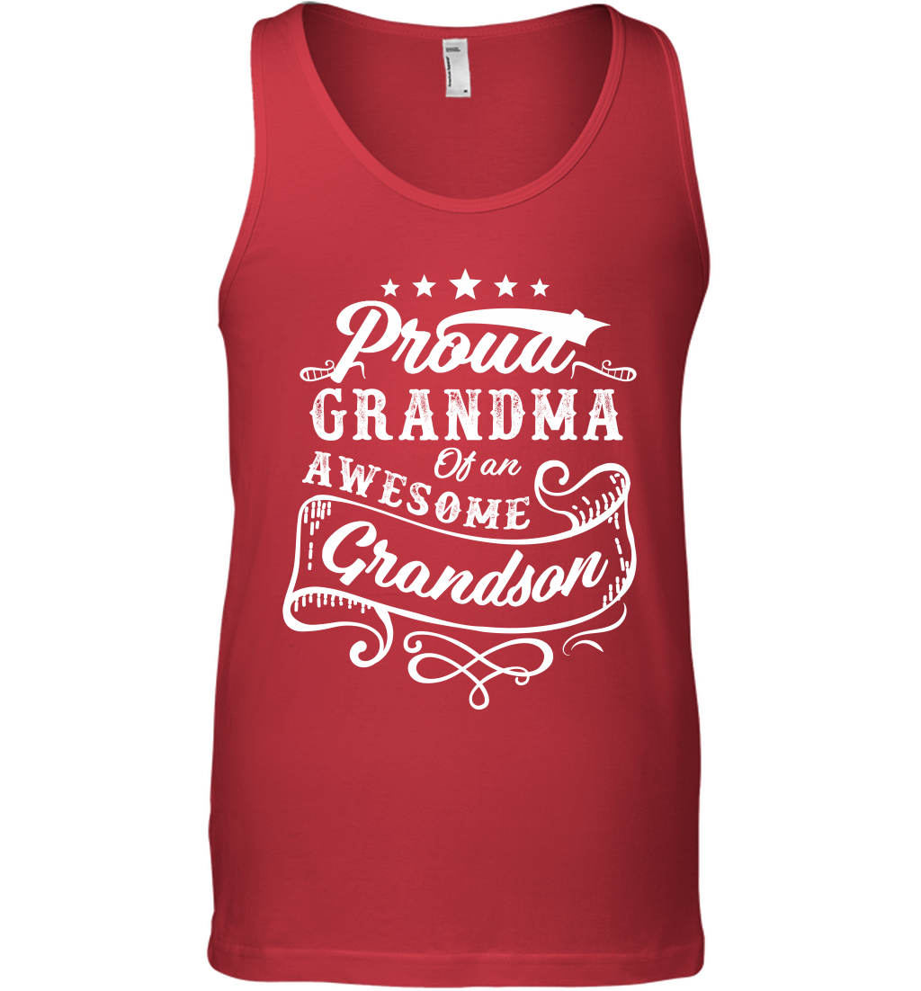 Proud Grandma Of An Awesome Grandson Shirt Tank Top Tank Top Red