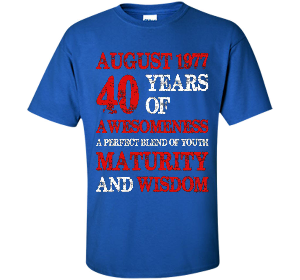 Vintage Limited August 1977 Edition - 40th Birthday Gift shirt Royal