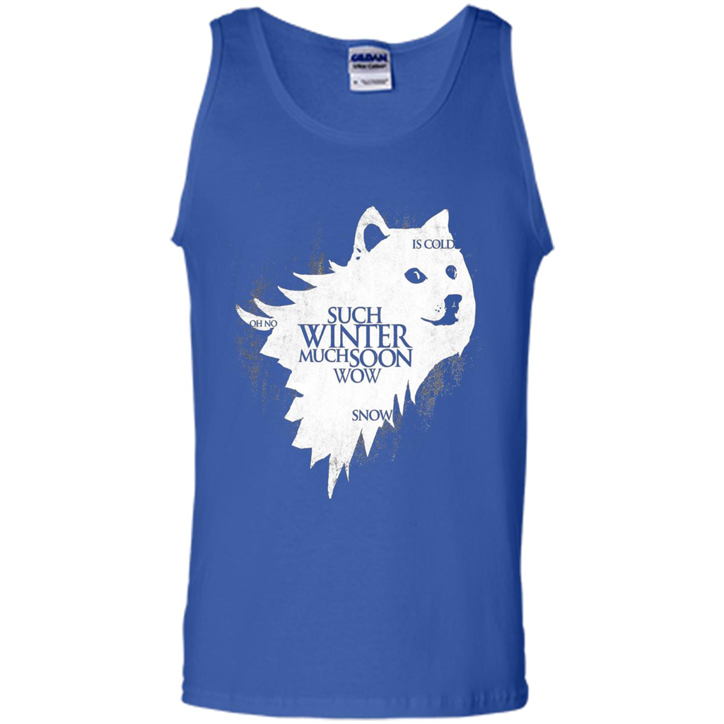Such Winter Much Soon Dog Wolf T-shirt Royal