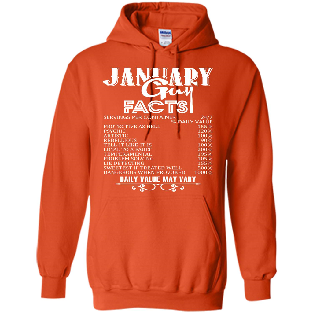 January Guy Facts T-shirt Orange
