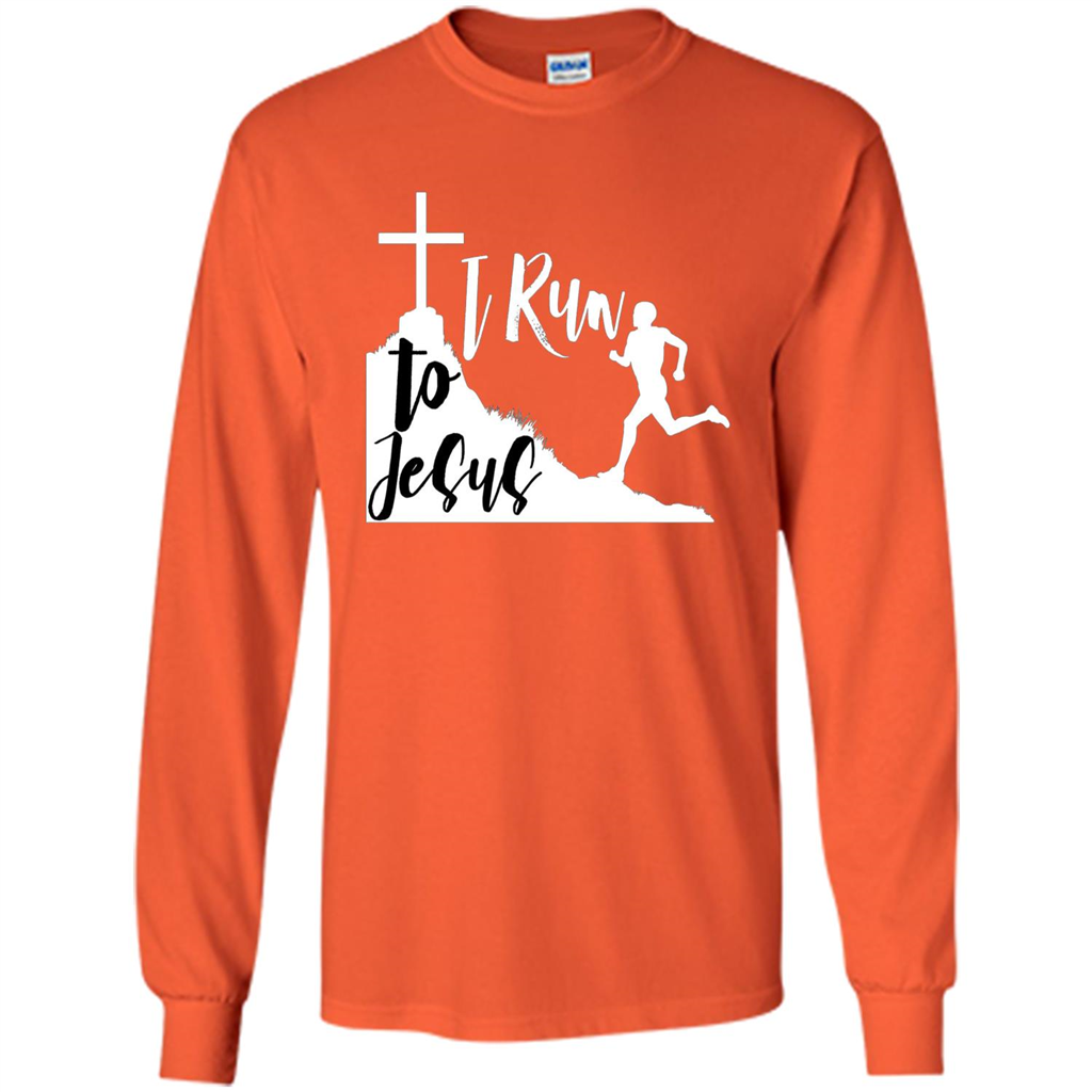 Christian T-shirt I Run To Jesus Orange