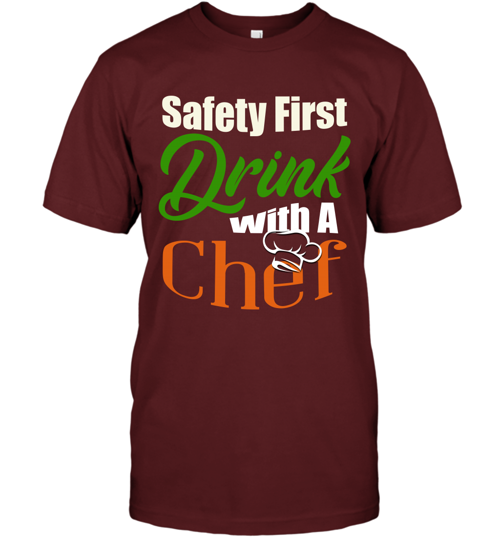 Safety First Drink With A Chef Saint Patricks Day Shirt T-Shirt Cardinal