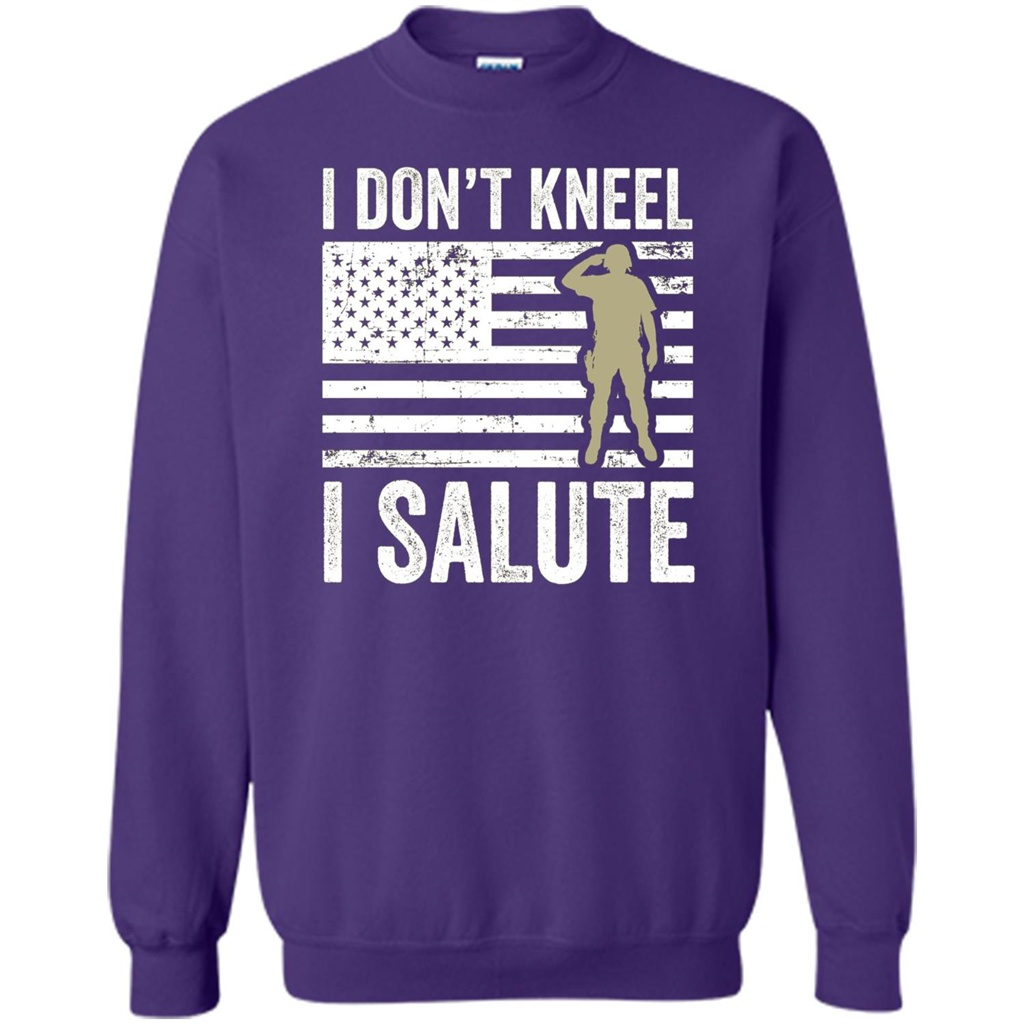 Military T-shirt I Don't Kneel I Salute T-shirt Orange