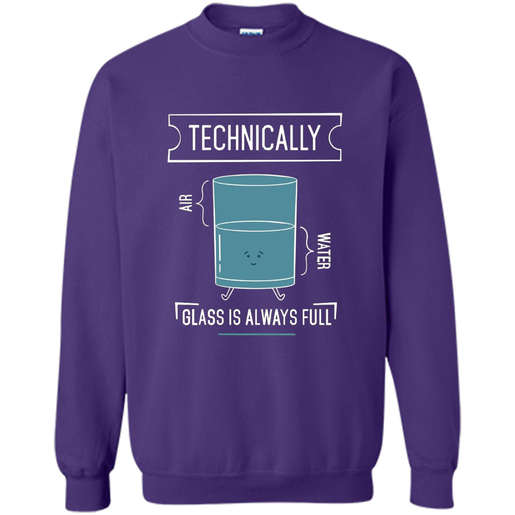 Technically Glass Is Always Full T-Shirt 50 Water 50 Air Orange