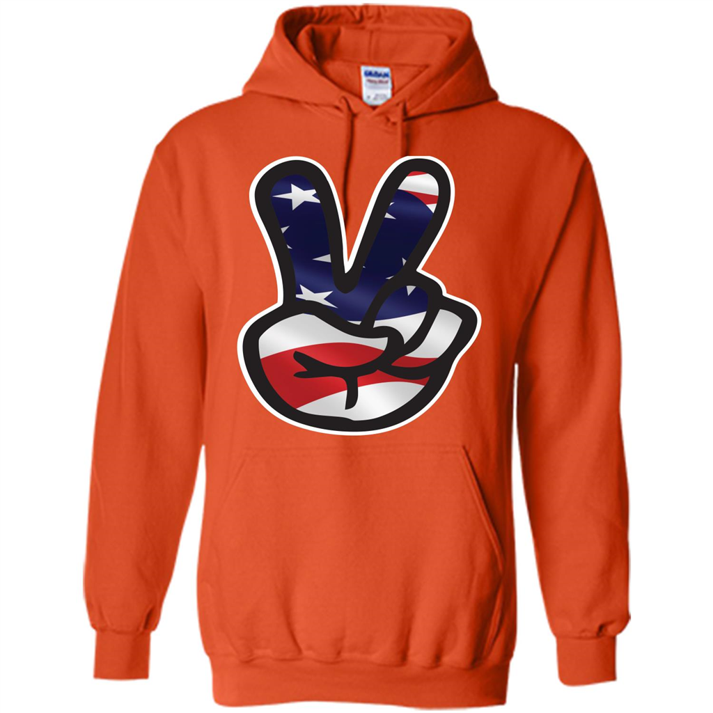 Amreican Flag Peace Guy T-shirt Orange