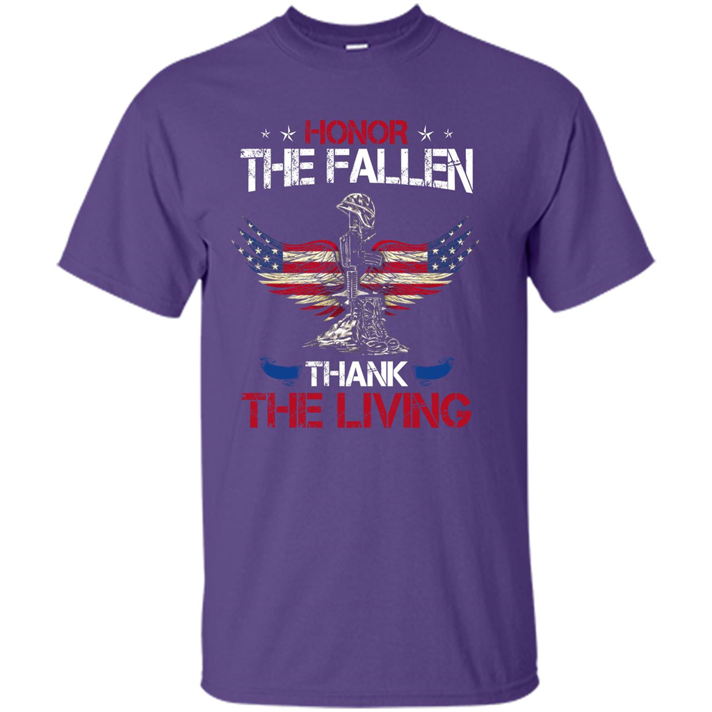 Military T-shirt Honor The Fallen Thank The Living Purple