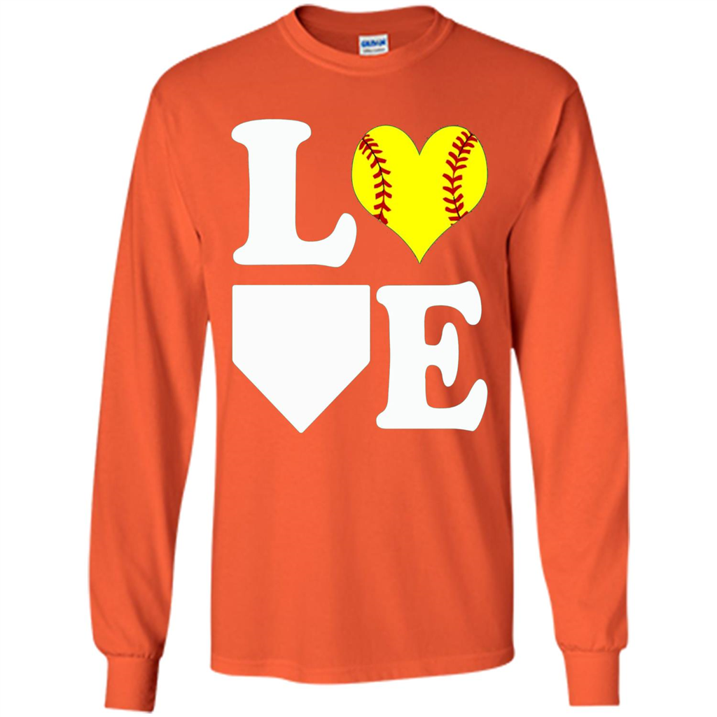 Love Softball T-shirt I Love Softball T-shirt Orange