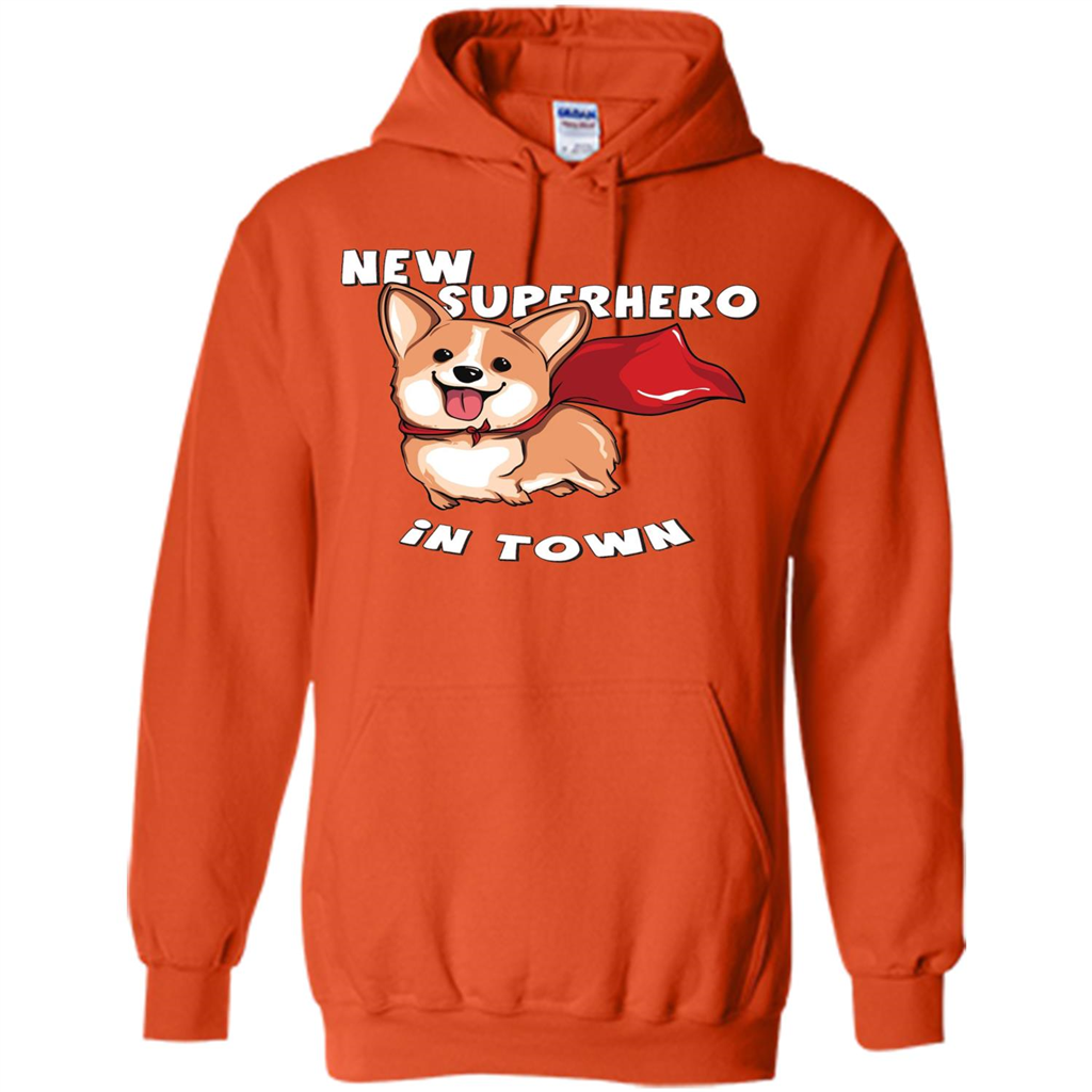 Corgi Doggy T-Shirt New Superhero In Town T-shirt Orange