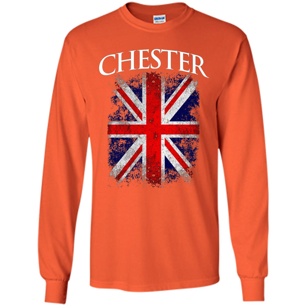 Chester England British Flag T-shirt Orange