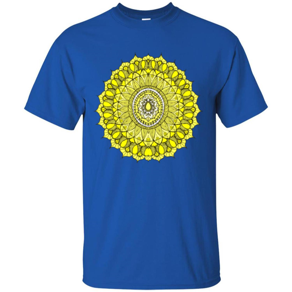 Yellow Sunshine Mandala T-shirt Royal