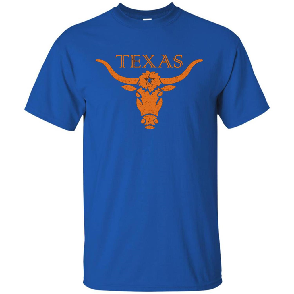 Orange Texas Longhorn Bull T-shirt Royal
