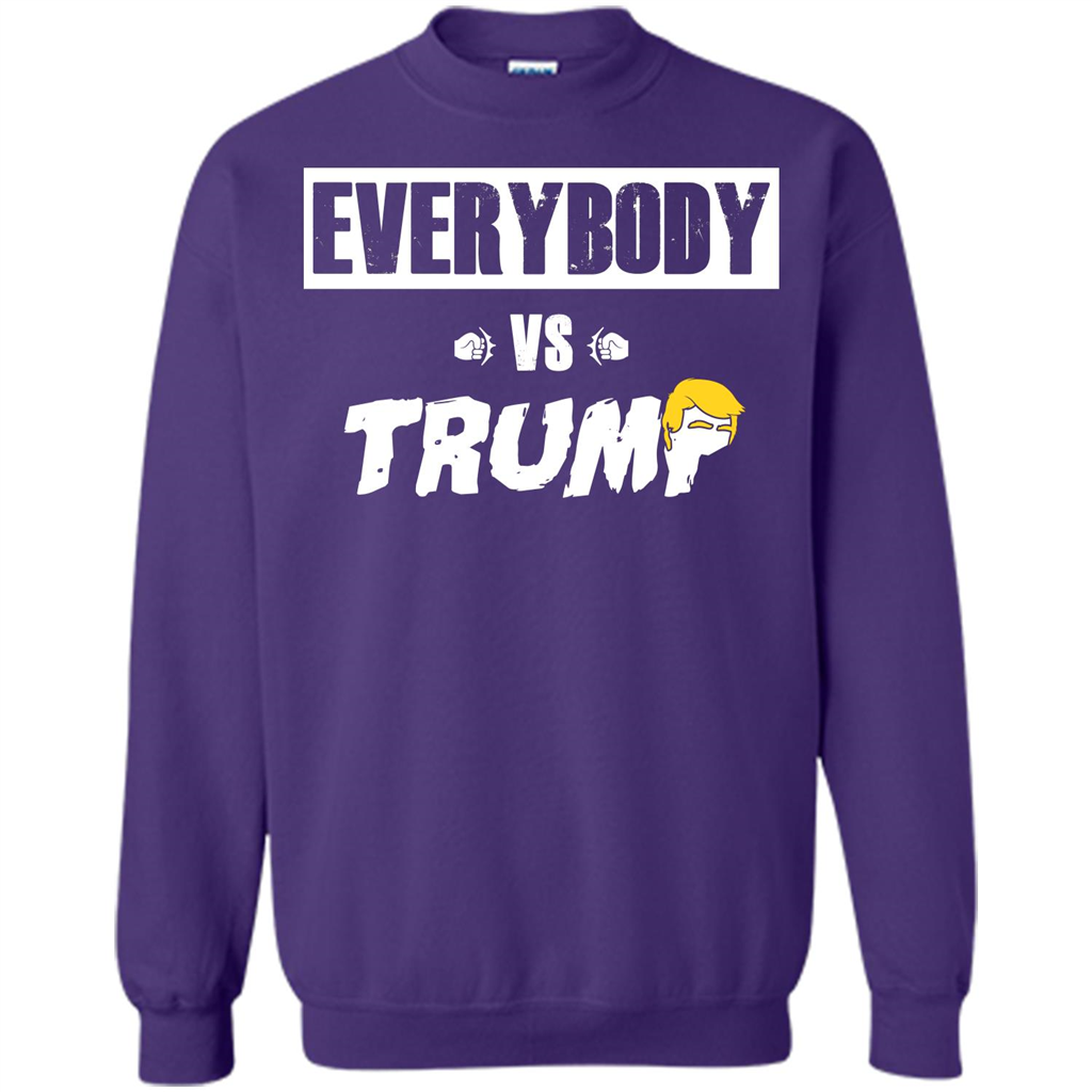 Funny American T-shirt Everybody Vs Trump Orange