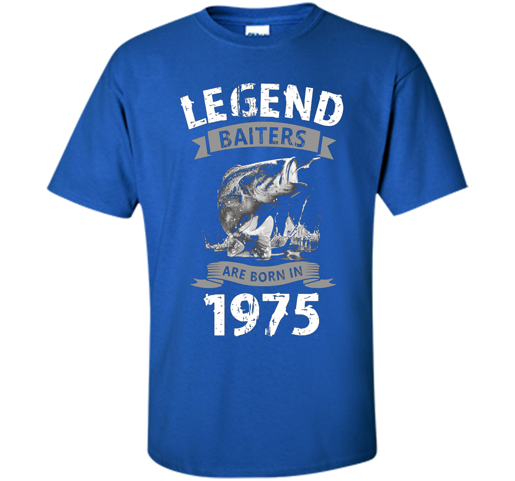 Mens 42nd Years Old 1975 Birthday Gift Idea Tshirt for Fishing shirt Royal