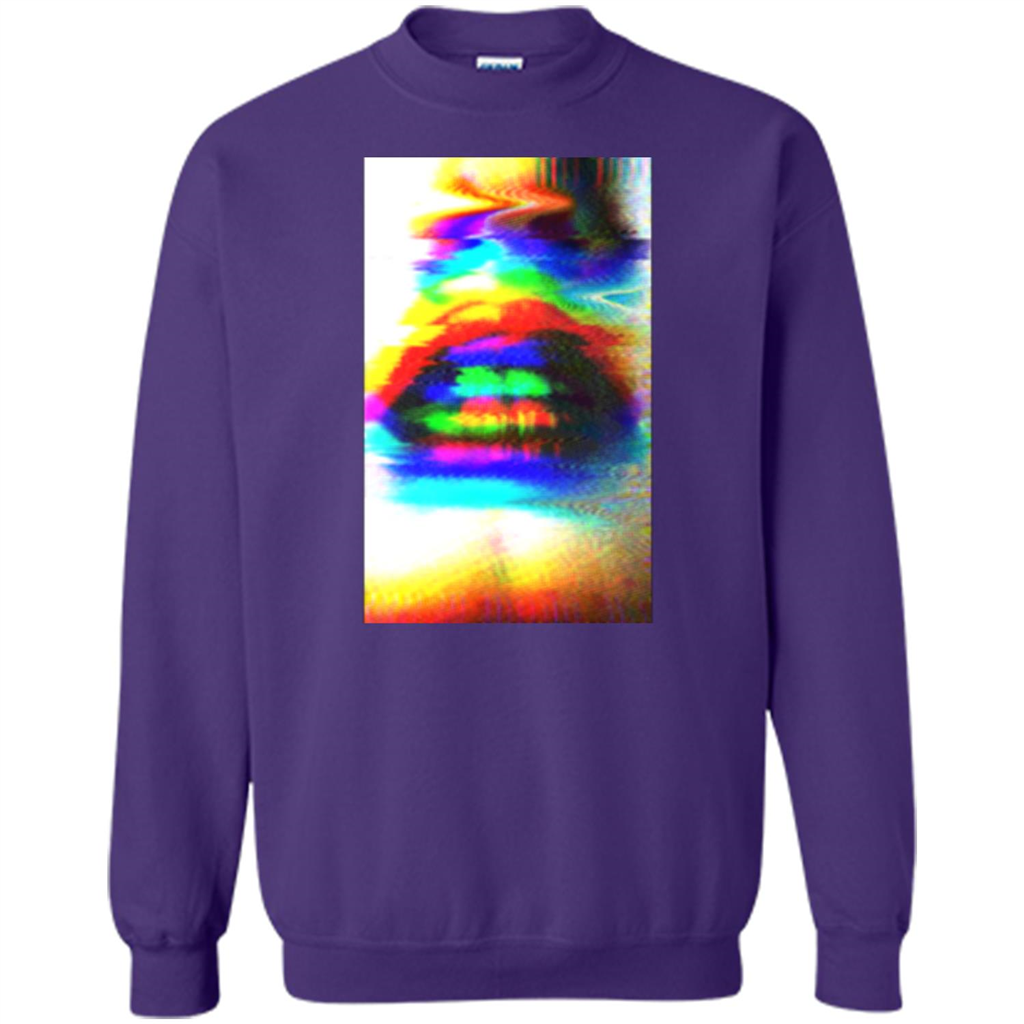 Glitch Art Lips T-shirt Orange