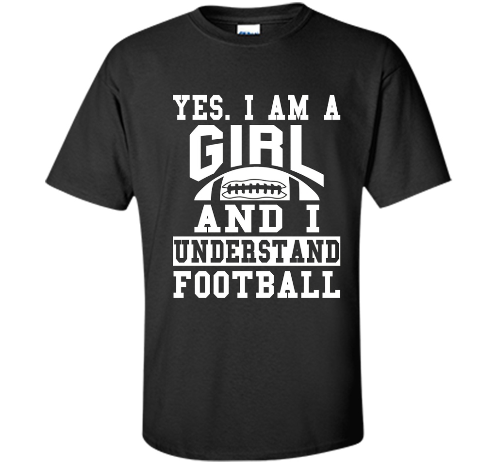 Yes I Am A Girl And I Understand Football - T-shirt Black S