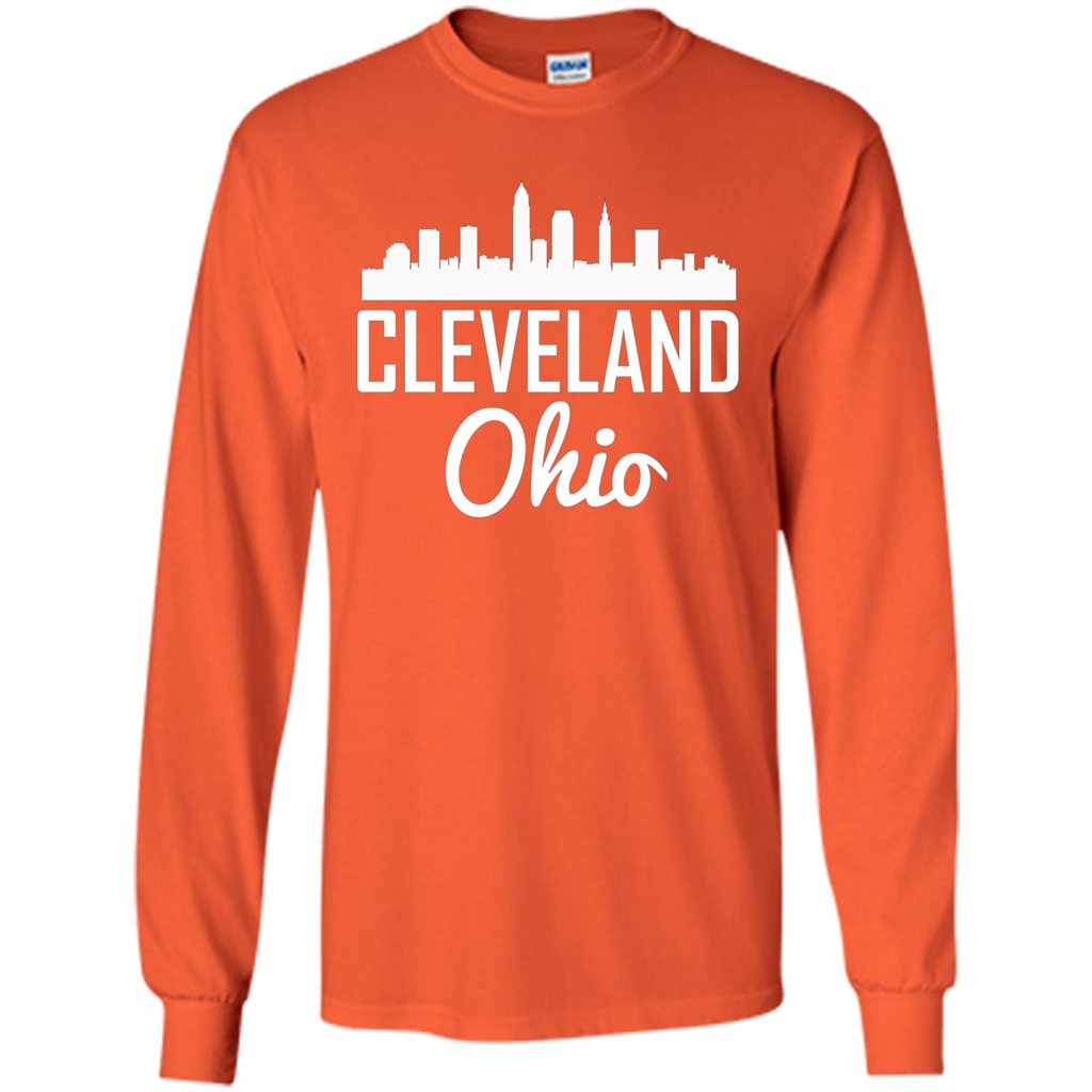 Cleveland Ohio Skyline T-shirt Orange