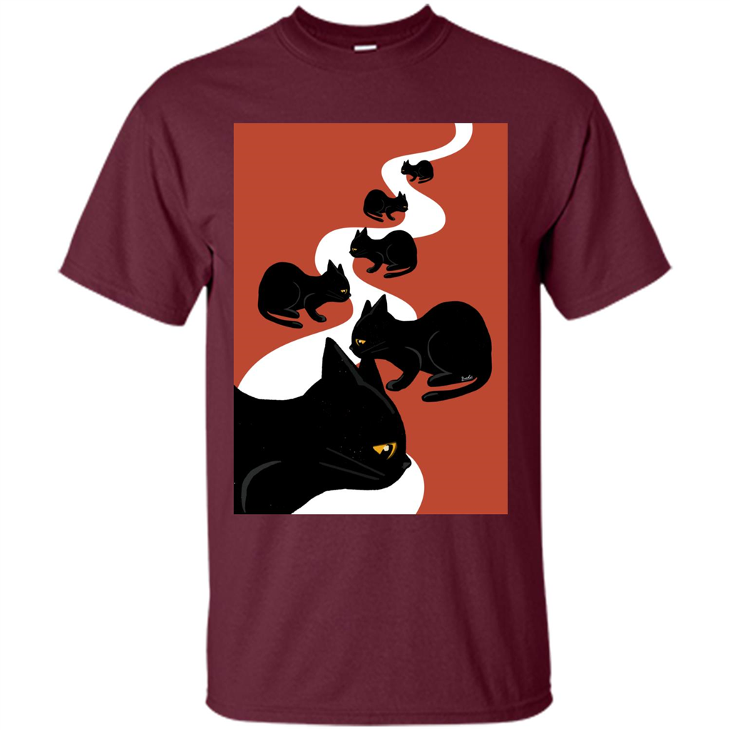Cat T-Shirt Cat Flow Maroon