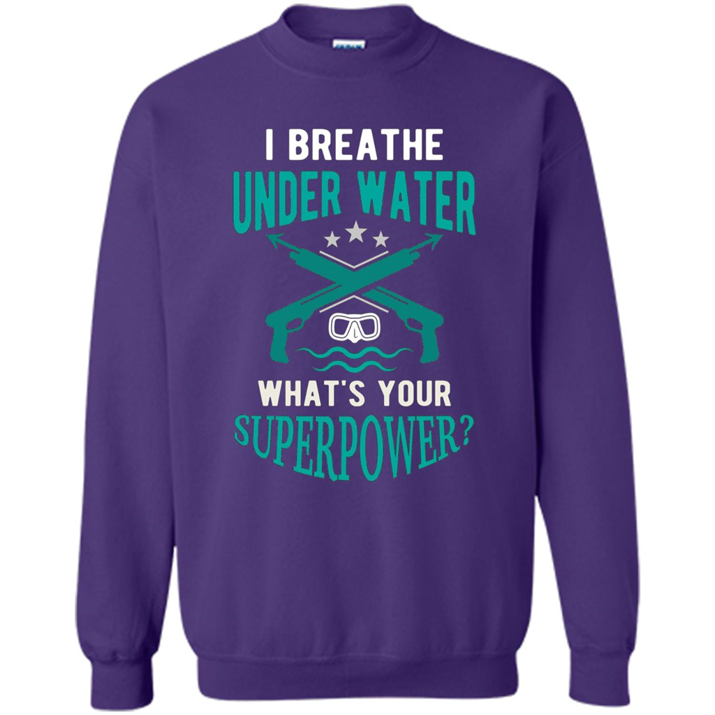 Diving T-shirt I Breathe Under Water What's Your Superpower Orange