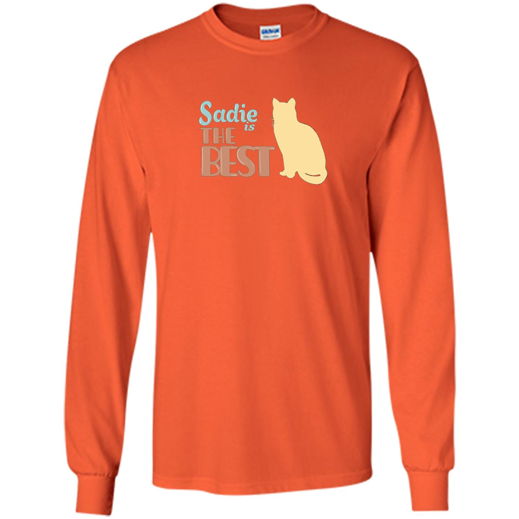 Cat Lover T-shirt, Sadie Is The Best T-shirt Orange