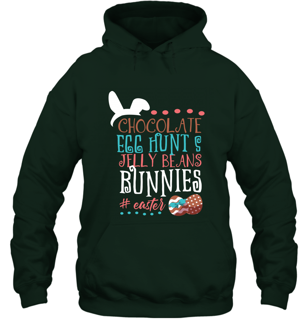 Chocolate Egg Hunts Jelly Beans Bunnies Easter Day Shirt Hoodie Forest