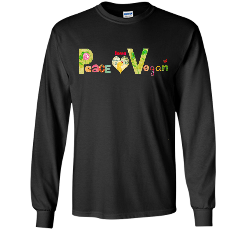 Love Vegan Peace Love Vegan T-shirt Black S