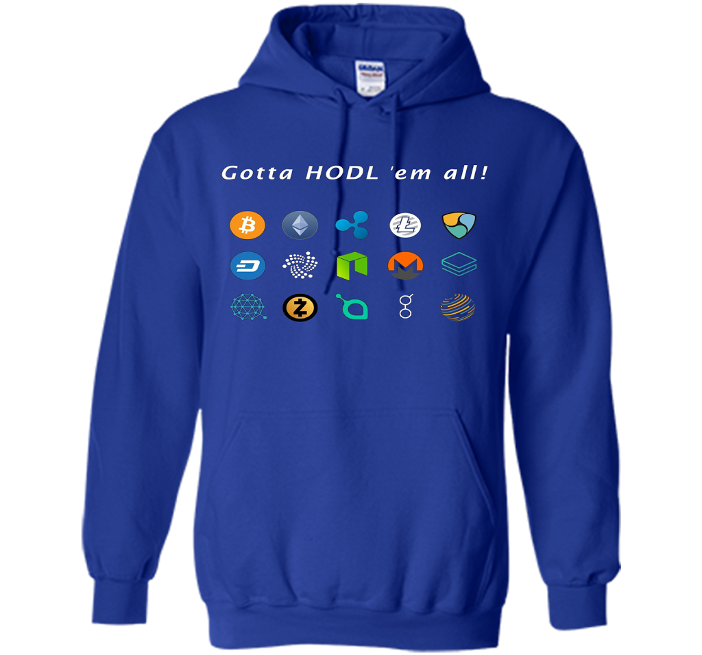 Ethereum Bitcoin Litecoin Gotta Hold'em All T-shirt Royal