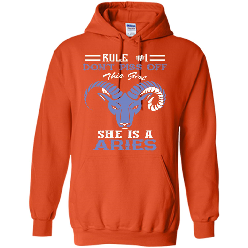 Aries T-shirt Rule Dont Piss Off This Girl T-shirt Orange