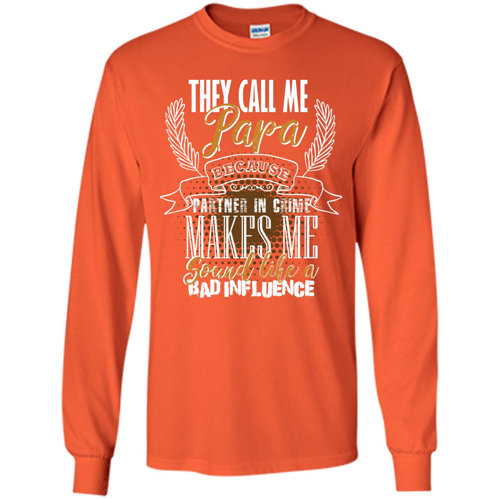 Papa T-shirt They Call Me Papa - Partner In Crime Orange