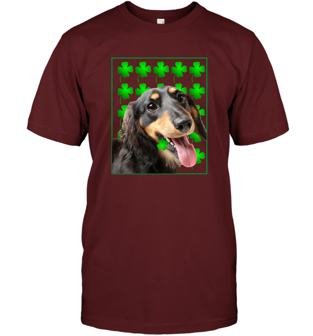 Dachshund With Shamrocks Shirt T-Shirt Cardinal