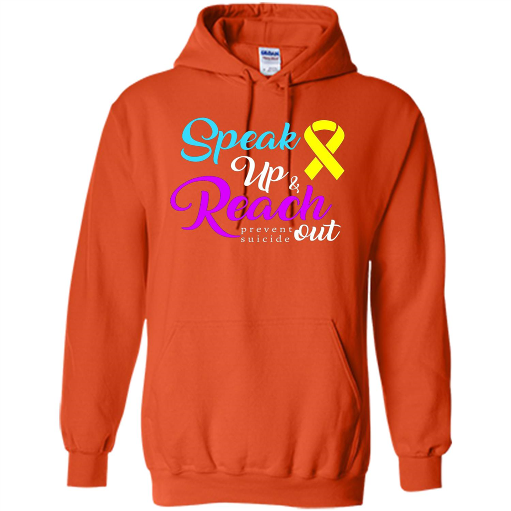 Speak Up and Reach Out Prevent Suicide Awareness T-shirt Orange