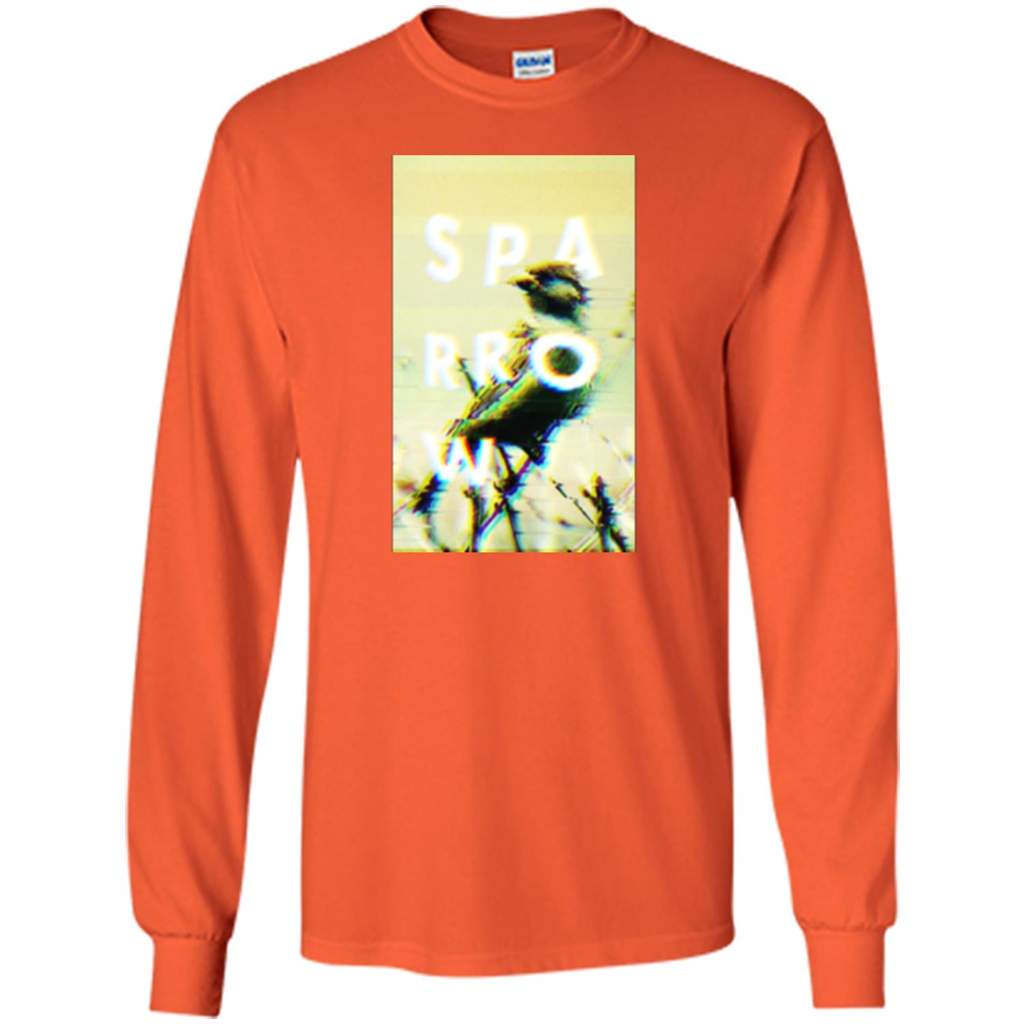 Glitched Sparrow T-shirt Orange