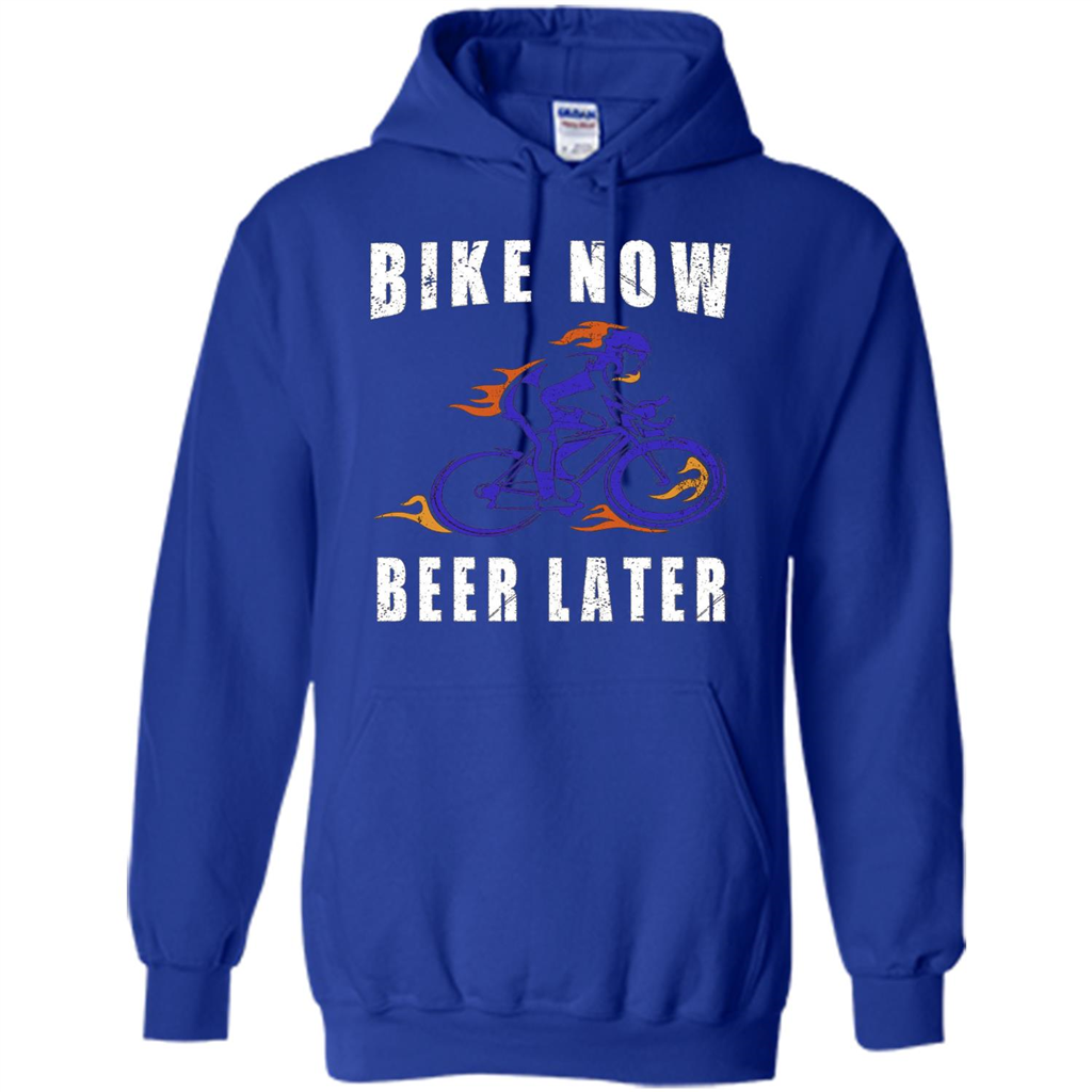 Bike Now Beer Later T-shirt Royal