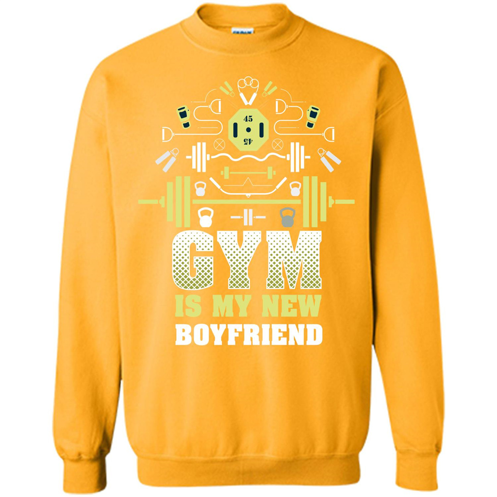 Gym Girl T-shirt Gym Is My New Boyfriend Gold