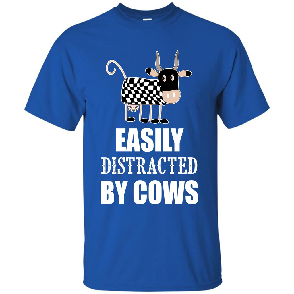 Cow T-shirt Easily Distracted By Cows T-shirt Royal