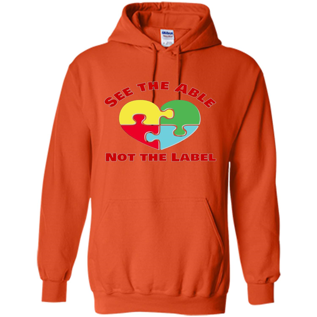 Autism Awareness T-shirt See the Able Not the Label Orange