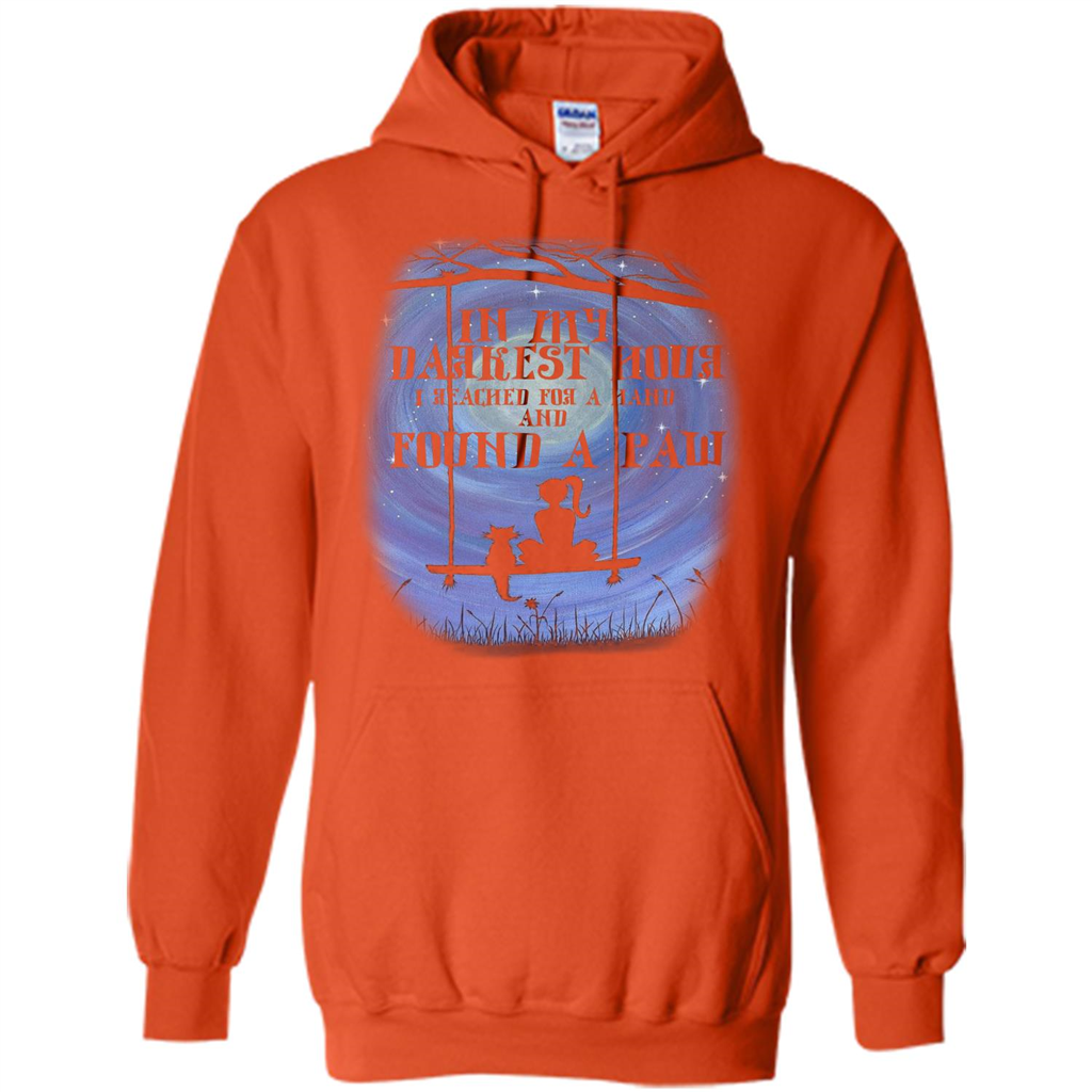 Cat Lover. In My Darkest Hour I Reached For A Hand T-shirt Orange